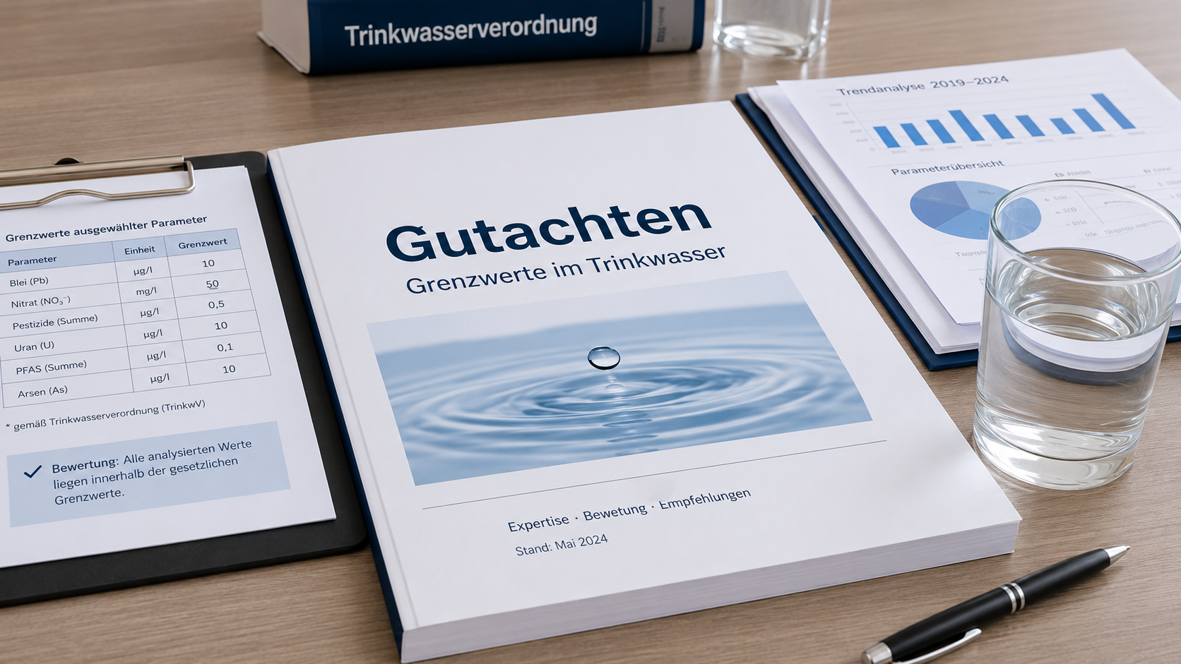 Foto eines fiktiven Gutachtens zum Thema Grenzwerte